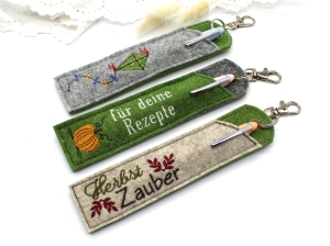 Etui-Stiftehalter-schmal-Filz-fr-1-bis-2-Kugelschreiber-Sprche