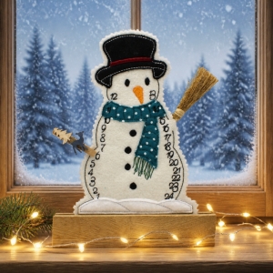 Tischadventskalender-aus-Filz-Schneemann