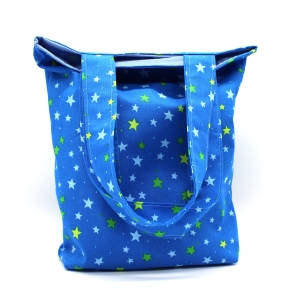 Tasche-Beutel-blau-Sterne-Kindergarten-kleine-Tasche-Wschesack