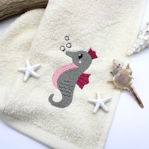Handtuch-Seepferdchen-creme-30x30cm