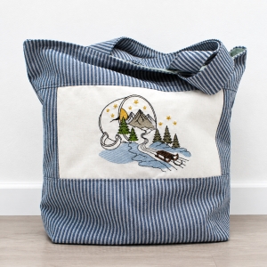 Tasche-Beutel-Einkaufstasche-Berge-in-der-Tasse-blau