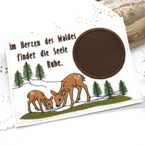 Filzuntersetzer-Reh-Tassenteppich-Waldliebe