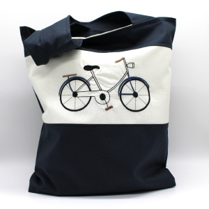 Tasche-Beutel-Einkaufstasche-Fahrrad-blau