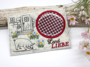 Filzuntersetzer-Tassenteppich-Landleben-Schwein-