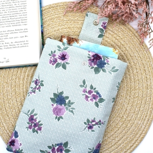 Buchhlle-Buch-Taschenbuch-Geschenkidee-Blumen-grn-flieder