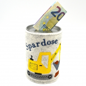 Spardose-Blechdose-Bagger-auch-mit-Name-