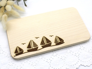 Holzbrett-Brettchen-Brotzeit-Ahorn-Schiffe