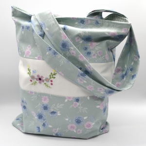 Tasche-Einkaufstasche-Blumen-mint-