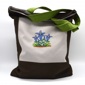 Tasche-Einkaufstasche-Beutel-Enzian-braun