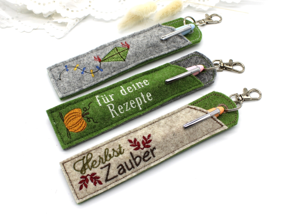 Bild 1 von Etui Stiftehalter schmal Filz für 1 bis 2 Kugelschreiber Sprüche