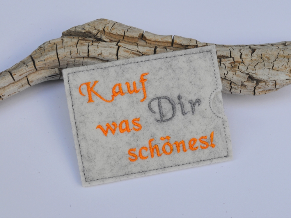Bild 1 von Gutscheinhülle Filzhülle für einen Gutschein verschiedene Anlässe  / (Variante) Kauf dir was