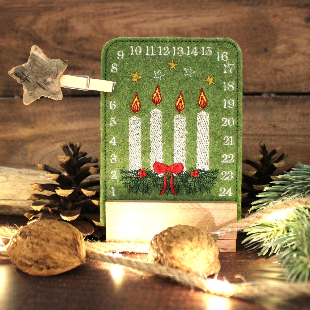 Bild 1 von Tischadventskalender aus Filz Adventskalender Kerzen  / (Variante Farbe) Filz grün