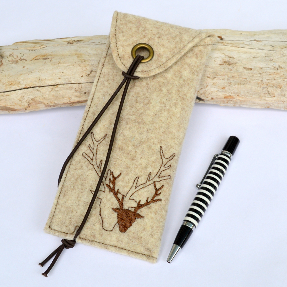 Bild 1 von Etui Filzetui  Stifteetui Brillenetui Hirsch  / (Variante Farbe) sand/braun