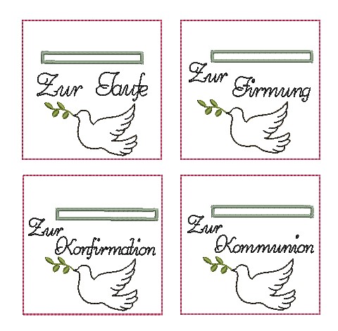 Bild 1 von Kommunion Wunscherfüller für Geldgeschenke oder Botschaften Taufe mit Taube  / (Variante) nach Wunsch