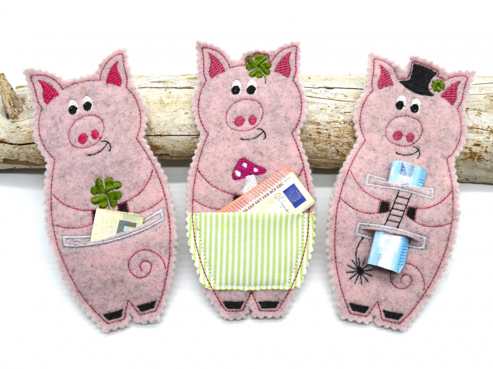 Bild 1 von Wunscherfüller Schwein Glücksschwein   / (Variante Motiv) Schwein mit Klee in der Hand