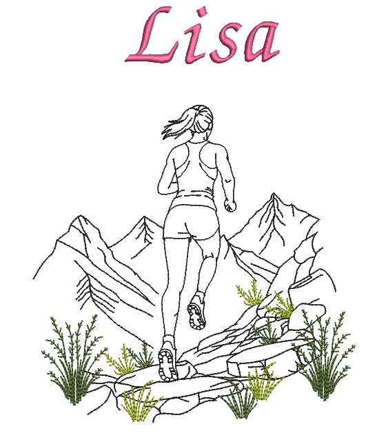 Bild 1 von Mappe Ringbuch mit Hülle aus Filz Mädchen Trailrun mit Name  / (Variante Motiv) Trailrun