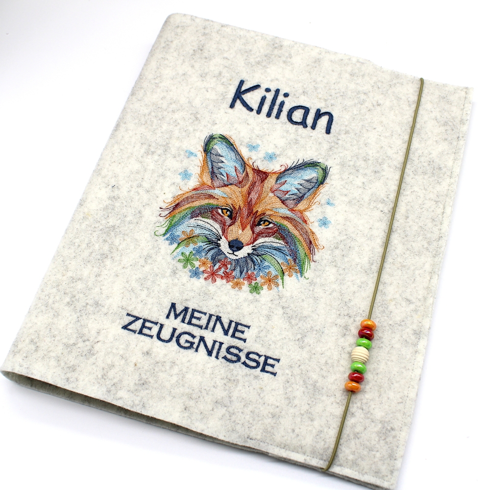 Bild 1 von Zeugnismappe Ringbuch mit Hülle Fuchs bunt  / (Variante) mit Name und 