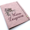 Bild 1 von Zeugnismappe Ringbuch mit Hülle Pferd Fohlen Filz rosa grau meliert