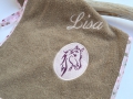 Bild 2 von kleines Handtuch mit Pferd aus Bio Frottee beige