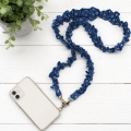 Bild 2 von Handyband Schlüsselband blau verschiedene Längen Scrunchie Style  / (Variante Größe) Größe M zum Umhängen