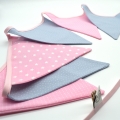 Bild 2 von Wimpelkette rosa grau