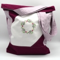 Tasche Einkaufstasche Blumenkranz flieder beere