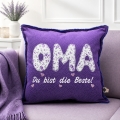Kissen Oma lila Blumen Blümchen 40x40cm Du bist die Beste