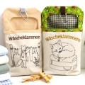 Bild 1 von Wäscheklammerbeutel Klammerbeutel bestickt mit Fuchs 70-80 Holzklammern