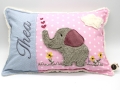 Kissen Elefant rosa klein 35x23cm