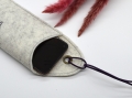 Bild 3 von Etui Filzetui für ein Handy zwei Blumen  / (Variante) rosa/grau melierter Filz