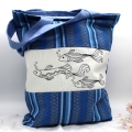 Tasche Beutel Einkaufstasche Fische blau