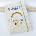 U-Heft Hülle aus Filz mit Regenbogen