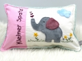 Kissen Elefant rosa eisblau klein 35x23cm