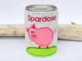 Spardose Blechdose Schwein mit Name Spardose