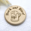 Glasabdeckung Bierdeckel Buchenholz Bock Bier