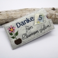 Schokoladenhülle Danke Blumen gießen