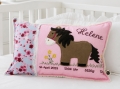 Kissen Pferd mit Name Pferdekissen 45x30cm