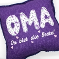 Bild 2 von Kissen Oma lila Blumen Blümchen 40x40cm Du bist die Beste