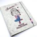 Zeugnismappe Ringbuch mit Hülle Mädchen mit Buch und Herzen