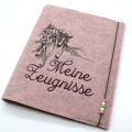 Bild 3 von Zeugnismappe Ringbuch mit Hülle Pferd Fohlen Filz rosa grau meliert