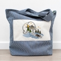 Tasche Beutel Einkaufstasche Berge in der Tasse blau