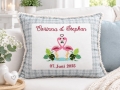 Kissen zur Hochzeit mit Name und Flamingo  40x30 grün