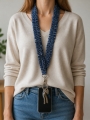 Bild 2 von Handyband Schlüsselband mittel Gr.M Scrunchie Style zum Umhängen  / (Variante Farbe) blau