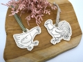 Anhänger Huhn und Hahn im SET
