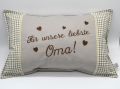 Kissen Oma beige liebste Oma beige