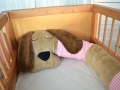 Bettschlange Hund Wacki beige rosa