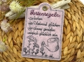 Filz Türschild Gartenschild Gartenregel rosa meliert