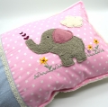 Bild 2 von Kissen Elefant mit Name  / (Variante) rosa/grau