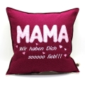 Bild 2 von Kissen Mama 40x40cm Wir haben dich sooo lieb beere