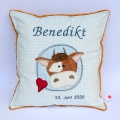 Kissen Kuh  mit Name ca. 36x36cm